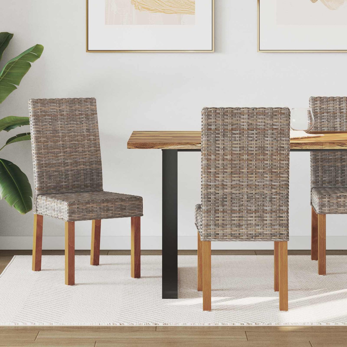 Eetkamerstoel 2 pcs Kubu grijs 45 x 54 x 93 cm