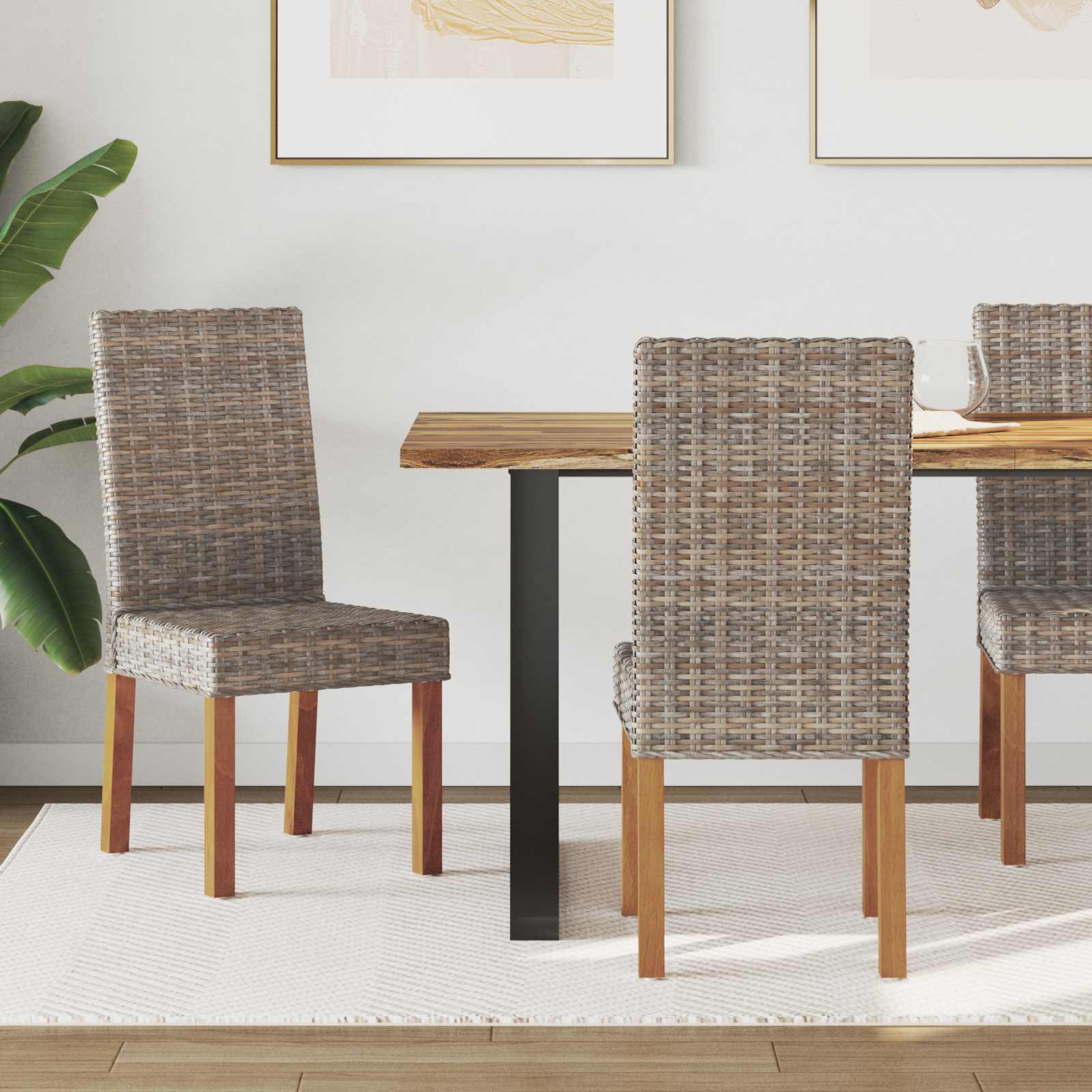 Eetkamerstoel 2 pcs Kubu grijs 45 x 54 x 93 cm