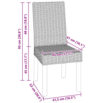Eetkamerstoel 2 pcs Zwart gewassen 45 x 54 x 93 cm