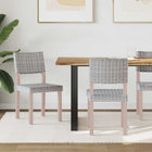Dining chair 2 pcs White wash 46 x 55 x 84 cm Kubu Rattan