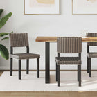 Dining Chair 2 pcs Black washed 46 x 55 x 84 cm Kubu Rattan