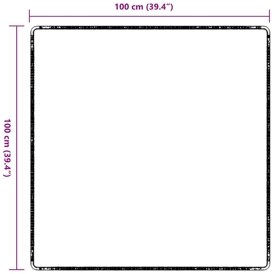 Tapijt Loper Donkergrijs 100 x 100 cm 100% Polypropyleen