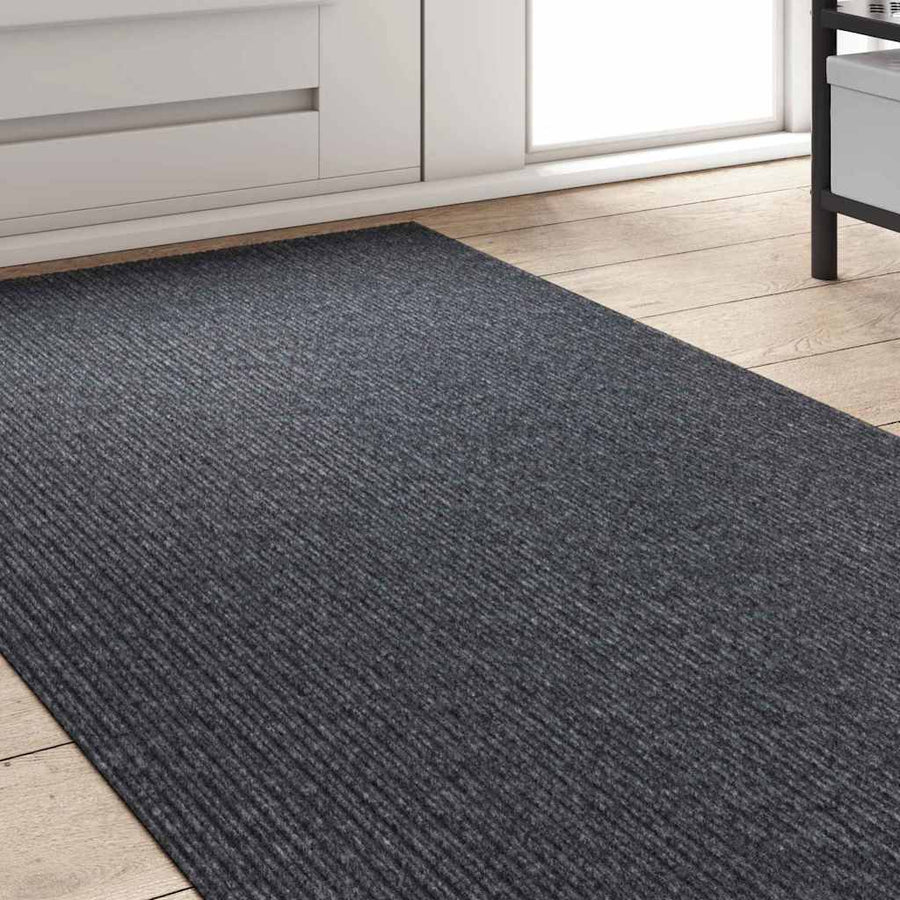 Tapijt Loper Grijs 80 x 300 cm Stof