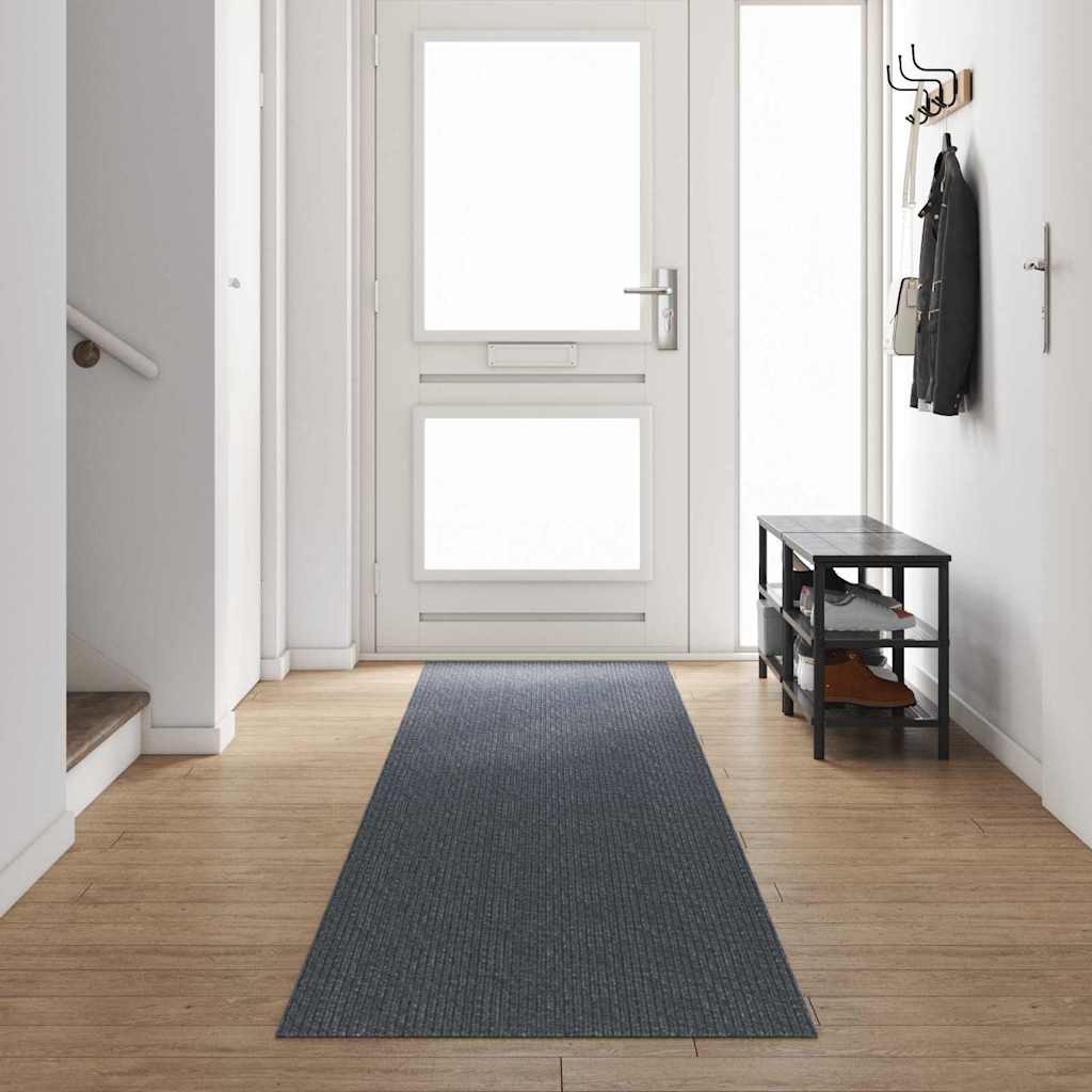 Tapijt Loper Grijs 80 x 500 cm Stof