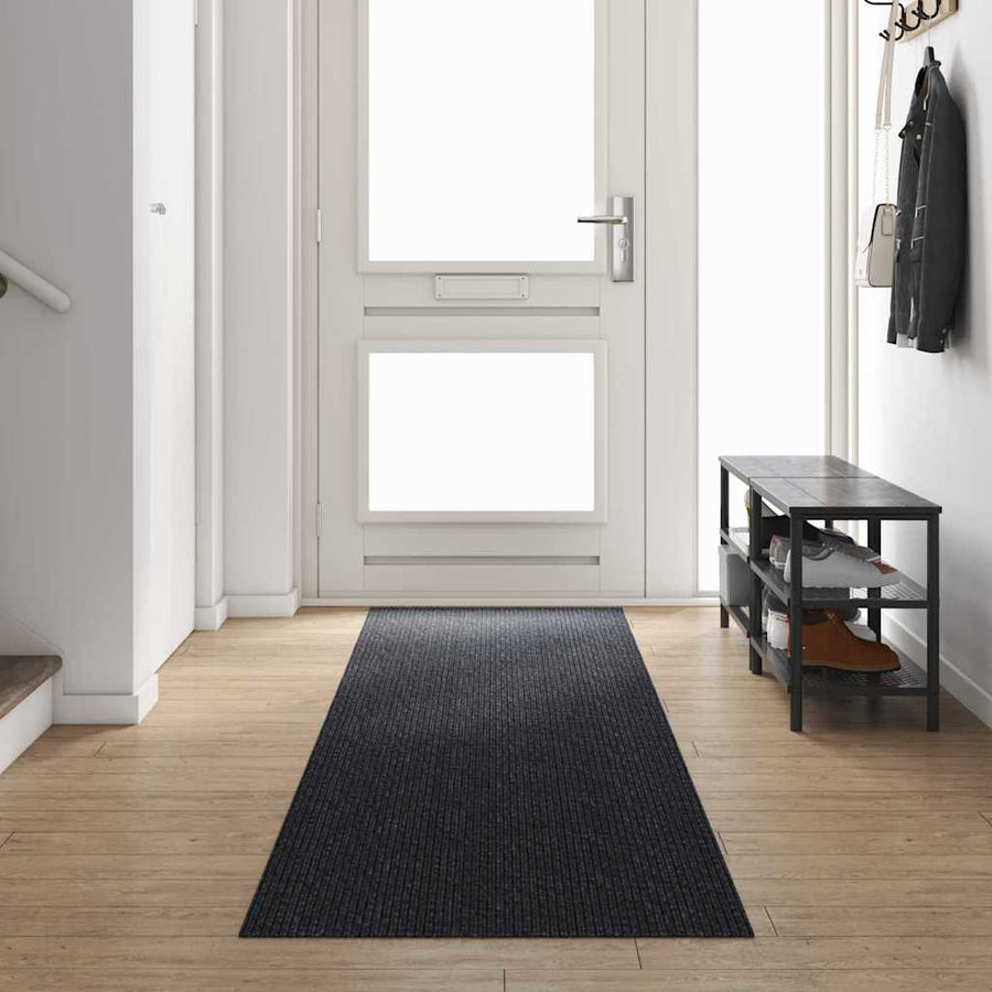 Tapijt Loper Antraciet 80 x 400 cm Stof
