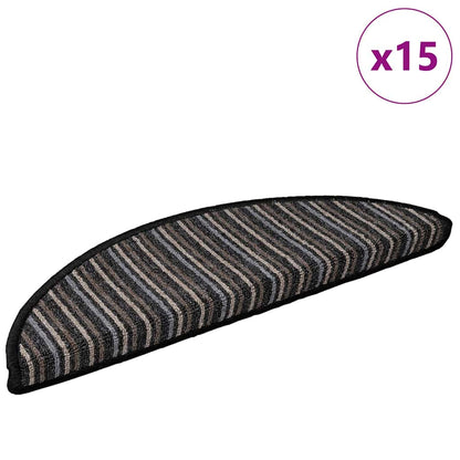 Zelfklevende Trapmatten 15 pcs Antraciet 56 x 17 x 3 cm