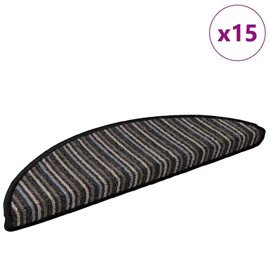 Zelfklevende Trapmatten 15 pcs Antraciet 56 x 17 x 3 cm