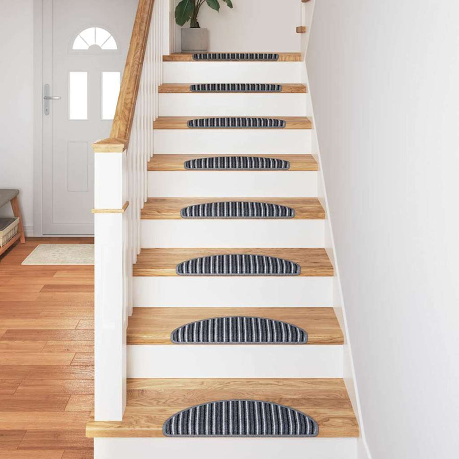 Zelfklevende Trapmatten 15 pcs Grijs 56 x 17 x 3 cm