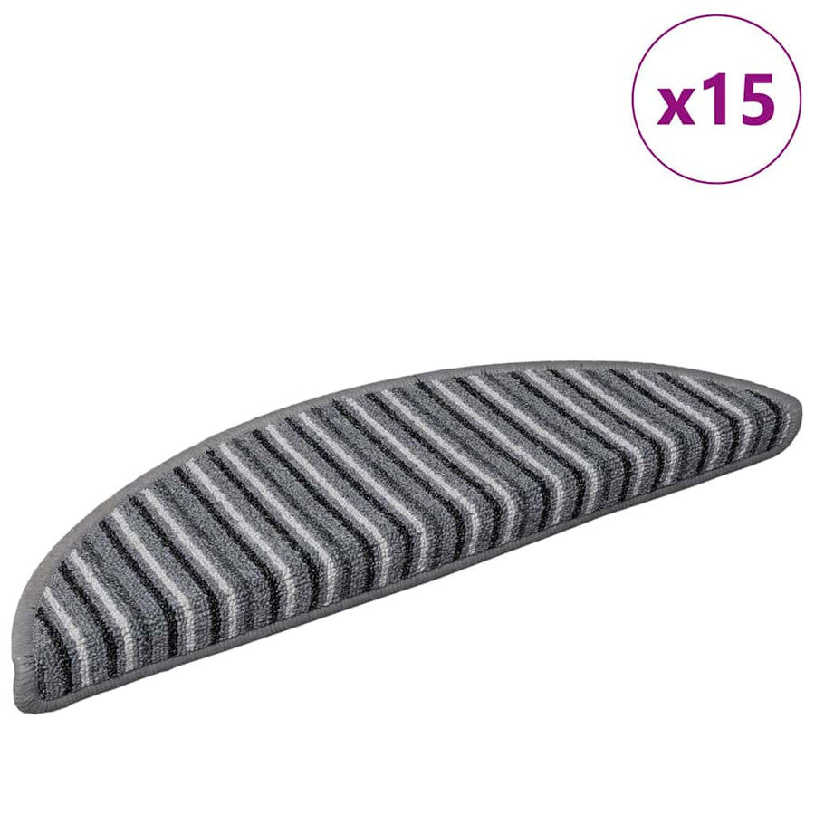 Zelfklevende Trapmatten 15 pcs Grijs 56 x 17 x 3 cm
