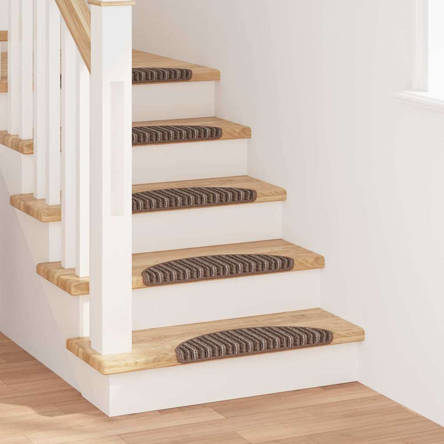 Zelfklevende Trapmatten 15 pcs Bruin 56 x 17 x 3 cm