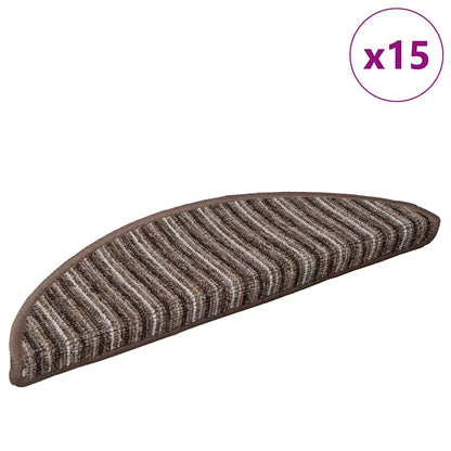Zelfklevende Trapmatten 15 pcs Bruin 56 x 17 x 3 cm