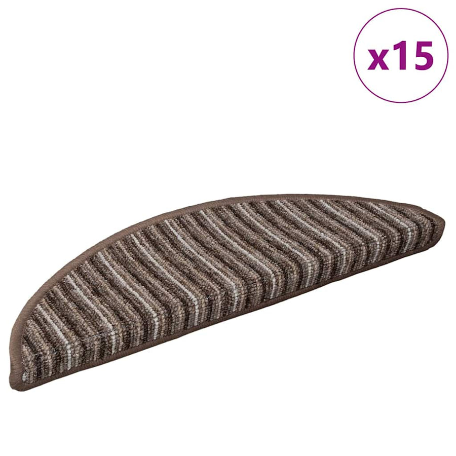 Zelfklevende Trapmatten 15 pcs Bruin 56 x 17 x 3 cm