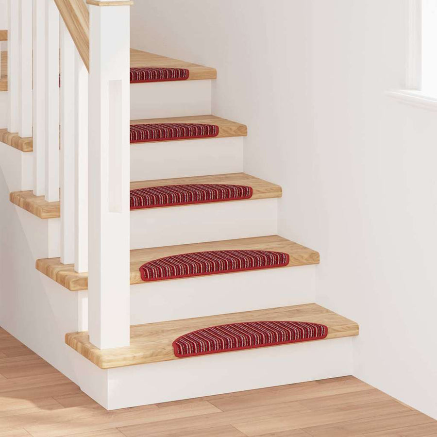 Zelfklevende Trapmatten 15 pcs Rood 56 x 17 x 3 cm