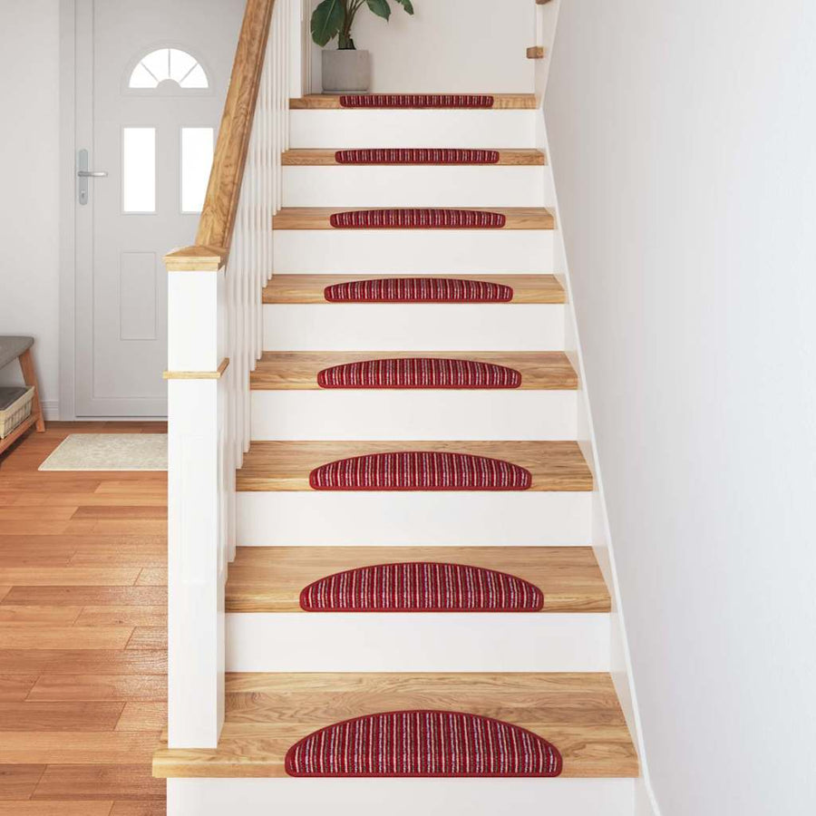 Zelfklevende Trapmatten 15 pcs Rood 56 x 17 x 3 cm
