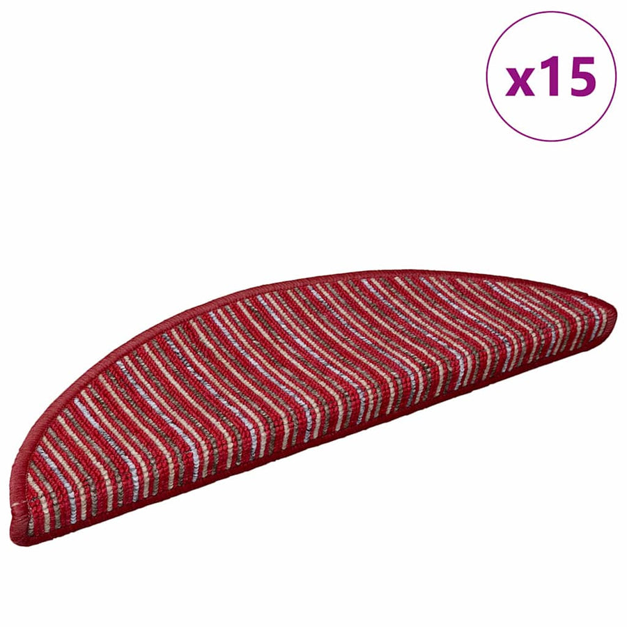 Zelfklevende Trapmatten 15 pcs Rood 56 x 17 x 3 cm