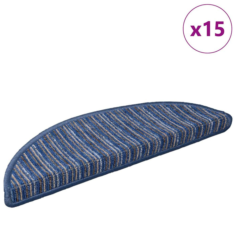 Zelfklevende Trapmatten 15 pcs Blauw 56 x 17 x 3 cm