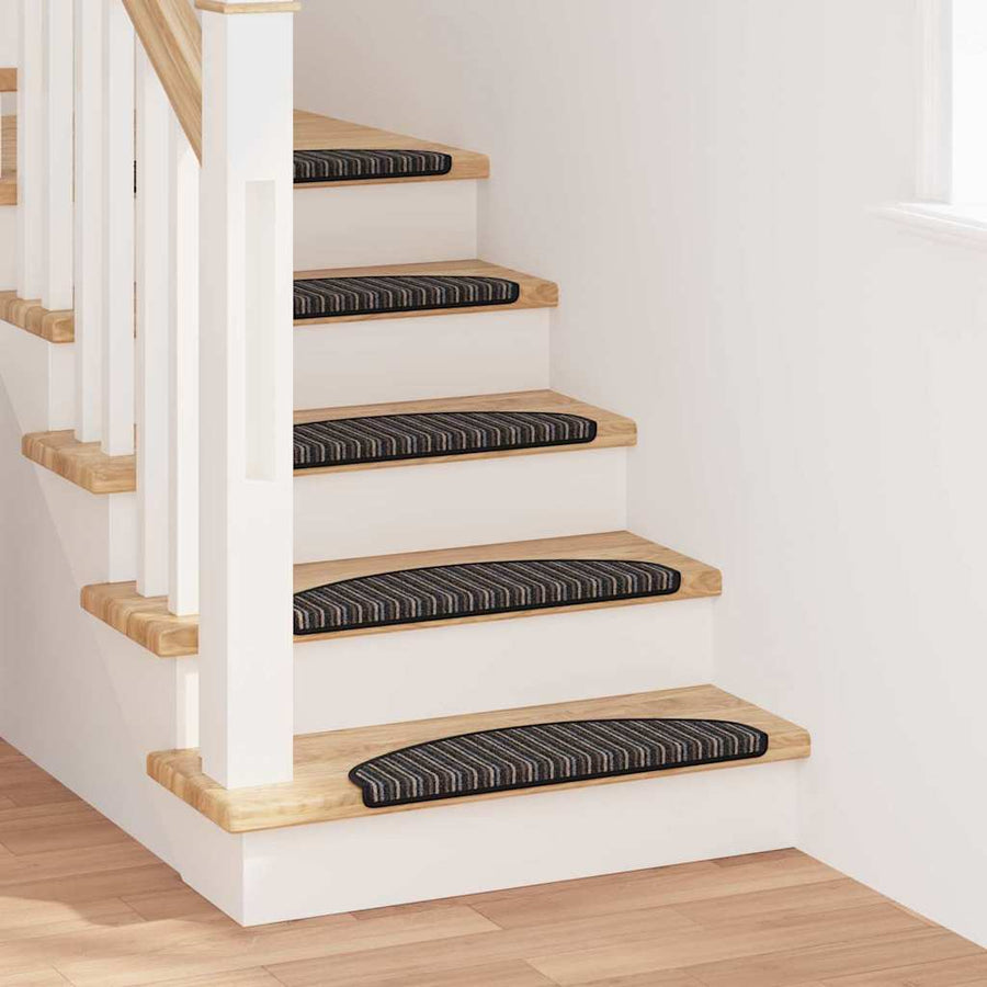 Zelfklevende Trapmatten 15 pcs Antraciet 65 x 21 x 4 cm