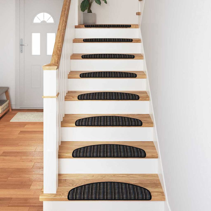 Zelfklevende Trapmatten 15 pcs Antraciet 65 x 21 x 4 cm