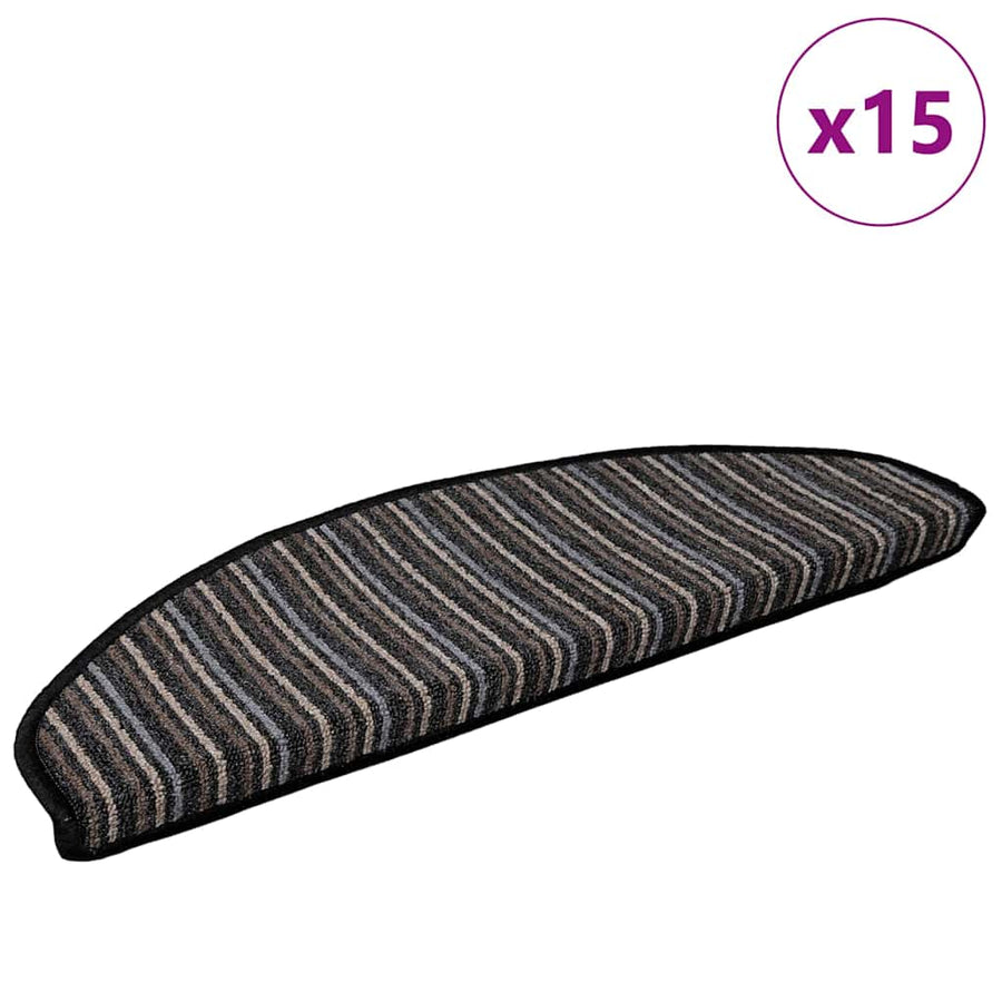 Zelfklevende Trapmatten 15 pcs Antraciet 65 x 21 x 4 cm