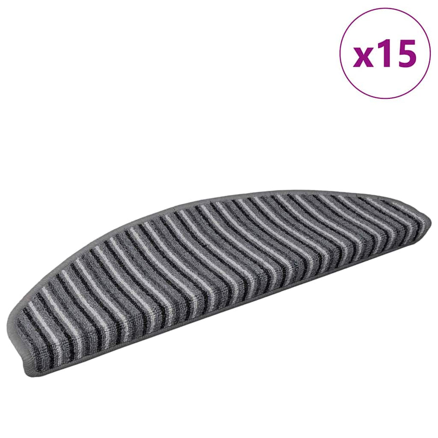 Zelfklevende Trapmatten 15 pcs Grijs 65 x 21 x 4 cm