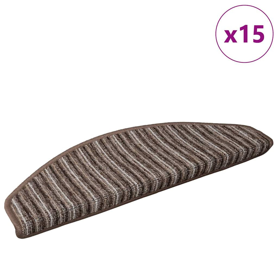 Zelfklevende Trapmatten 15 pcs Bruin 65 x 21 x 4 cm