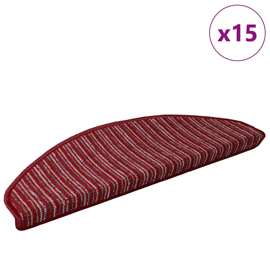 Zelfklevende Trapmatten 15 pcs Rood 65 x 21 x 4 cm