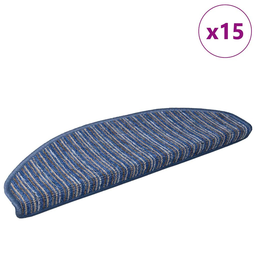 Zelfklevende Trapmatten 15 pcs Blauw 65 x 21 x 4 cm