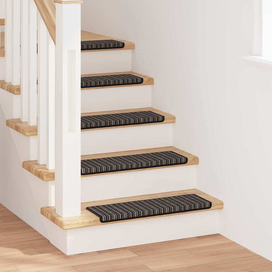 Zelfklevende Trapmatten 15 pcs Antraciet 65 x 21 x 4 cm
