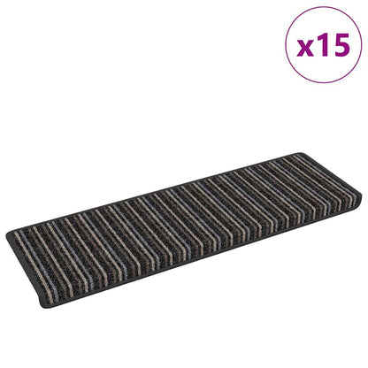 Zelfklevende Trapmatten 15 pcs Antraciet 65 x 21 x 4 cm