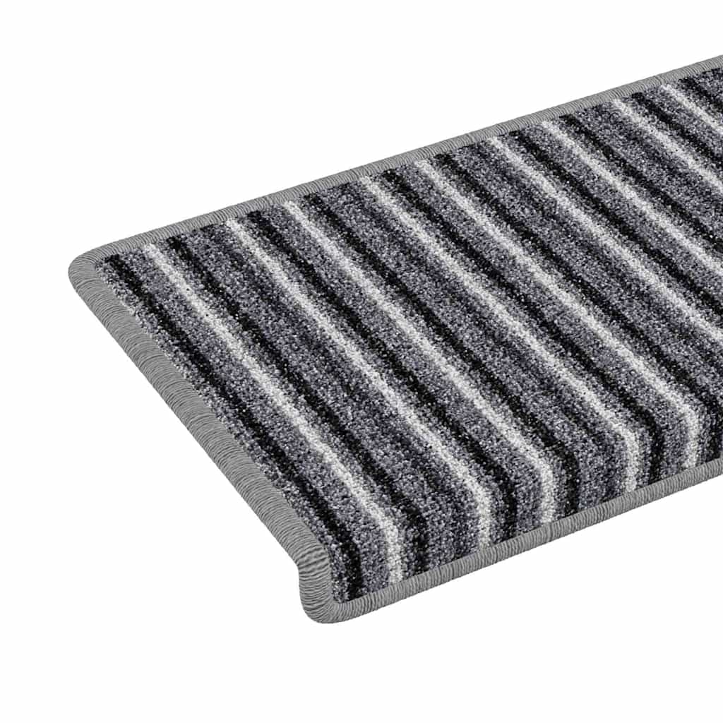Zelfklevende Trapmatten Gestreept 15 pcs Grijs 65 x 21 x 4 cm