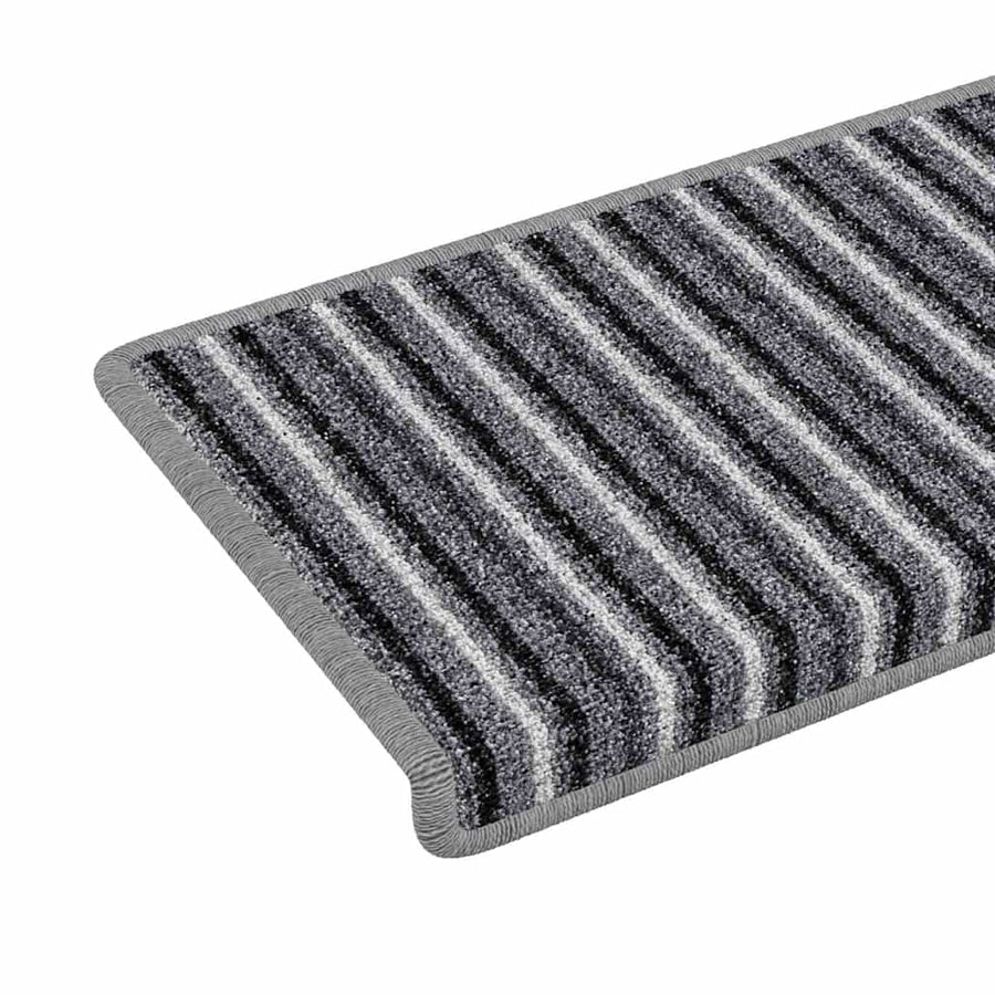 Zelfklevende Trapmatten Gestreept 15 pcs Grijs 65 x 21 x 4 cm