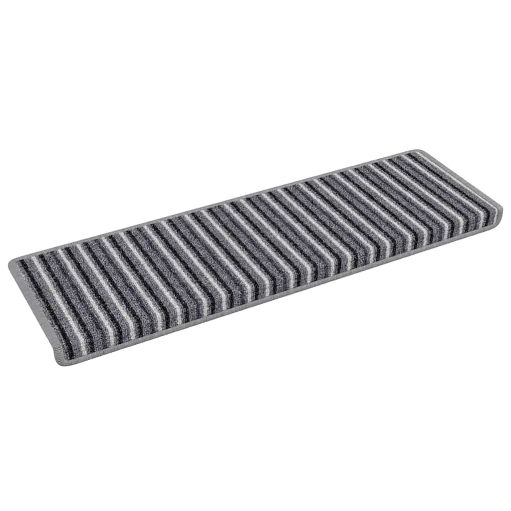 Zelfklevende Trapmatten Gestreept 15 pcs Grijs 65 x 21 x 4 cm