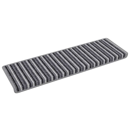 Zelfklevende Trapmatten Gestreept 15 pcs Grijs 65 x 21 x 4 cm