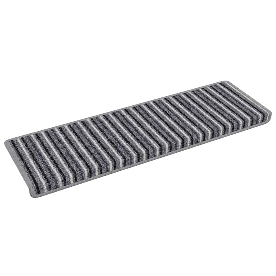 Zelfklevende Trapmatten Gestreept 15 pcs Grijs 65 x 21 x 4 cm