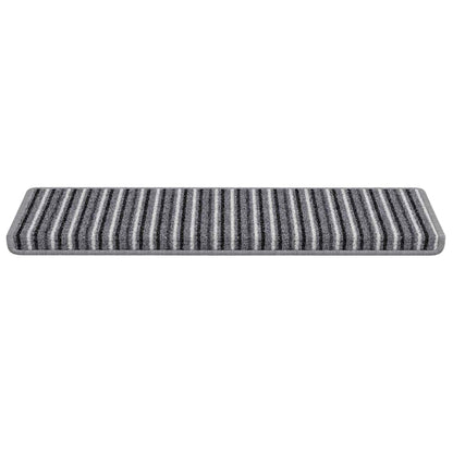 Zelfklevende Trapmatten Gestreept 15 pcs Grijs 65 x 21 x 4 cm