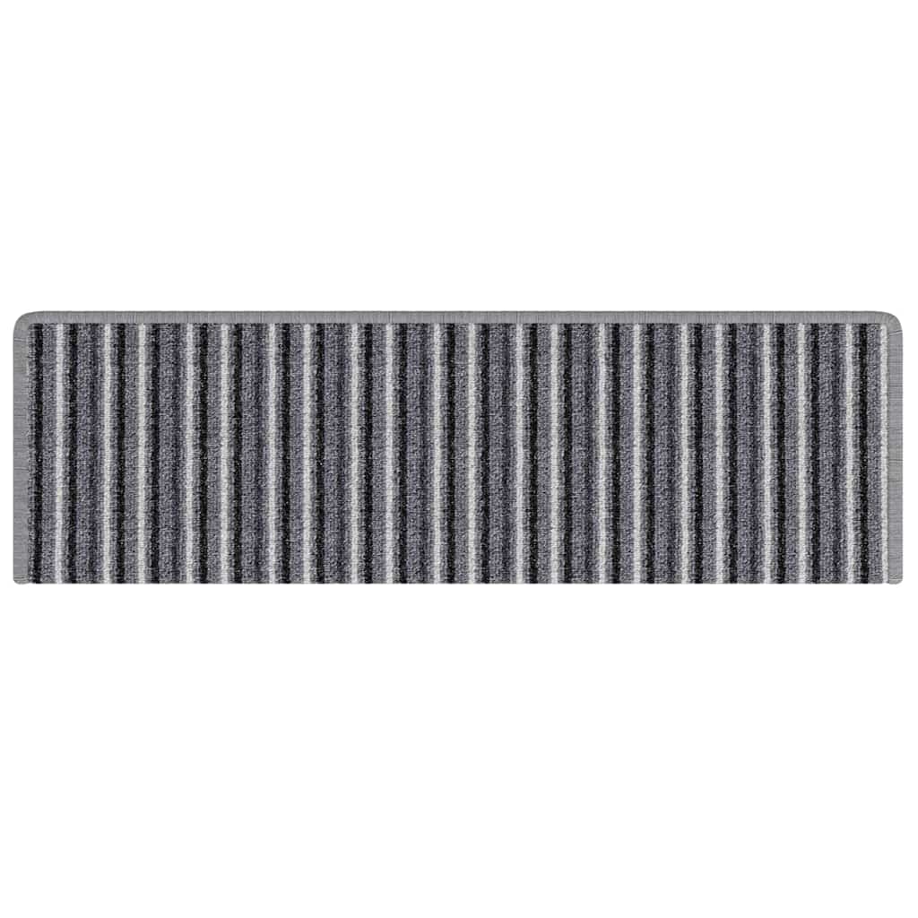 Zelfklevende Trapmatten Gestreept 15 pcs Grijs 65 x 21 x 4 cm