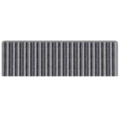 Zelfklevende Trapmatten Gestreept 15 pcs Grijs 65 x 21 x 4 cm