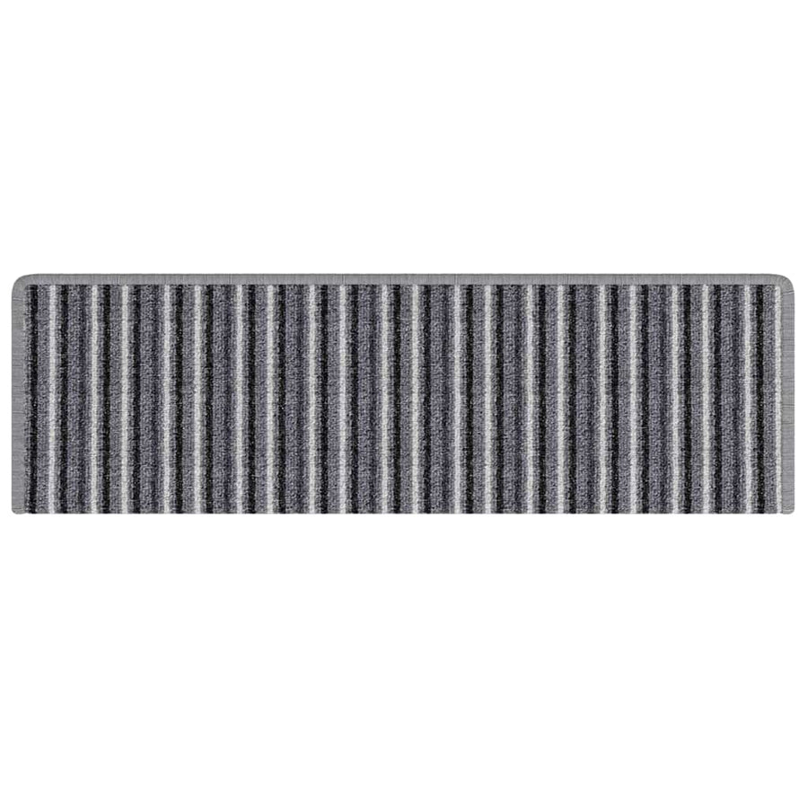 Zelfklevende Trapmatten Gestreept 15 pcs Grijs 65 x 21 x 4 cm