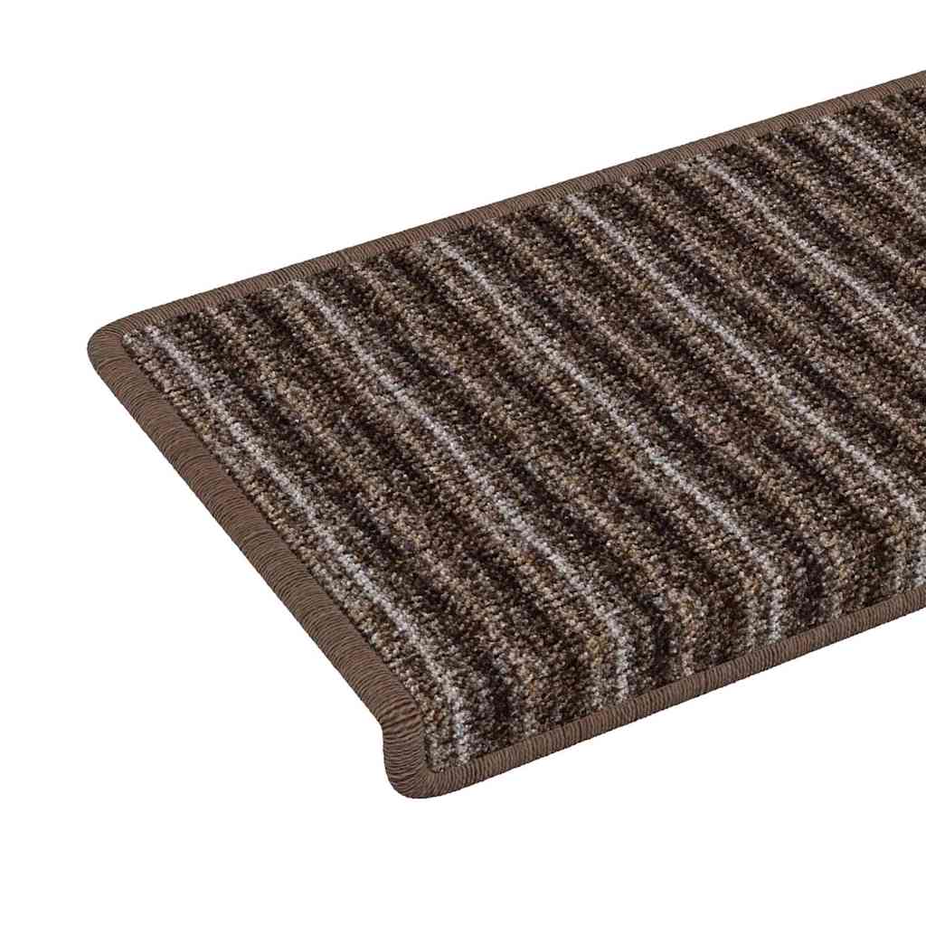 Zelfklevende Trapmatten Gestreept 15 pcs Bruin 65 x 21 x 4 cm
