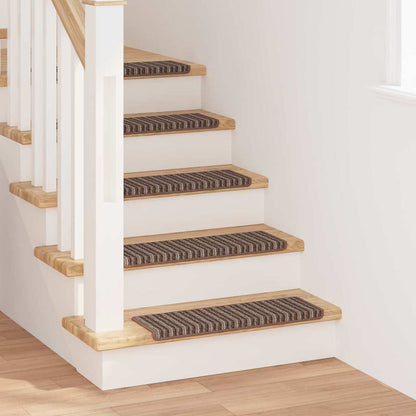 Zelfklevende Trapmatten Gestreept 15 pcs Bruin 65 x 21 x 4 cm