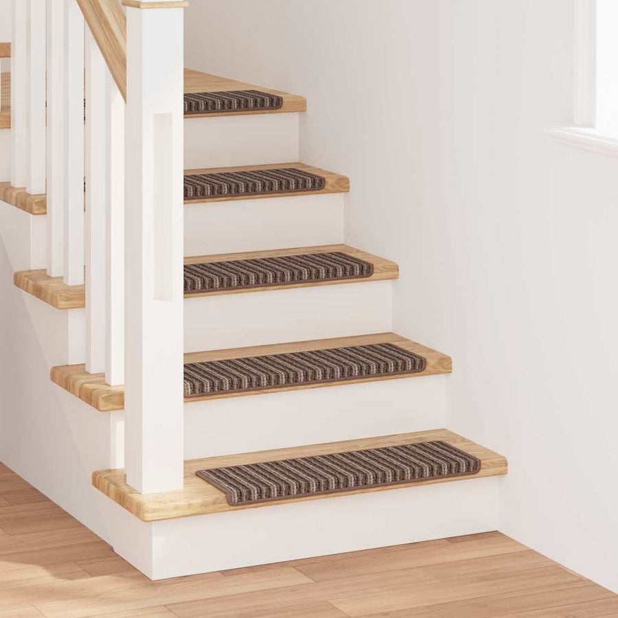 Zelfklevende Trapmatten Gestreept 15 pcs Bruin 65 x 21 x 4 cm