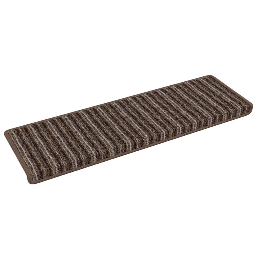 Zelfklevende Trapmatten Gestreept 15 pcs Bruin 65 x 21 x 4 cm