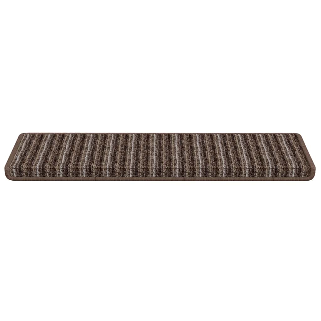 Zelfklevende Trapmatten Gestreept 15 pcs Bruin 65 x 21 x 4 cm