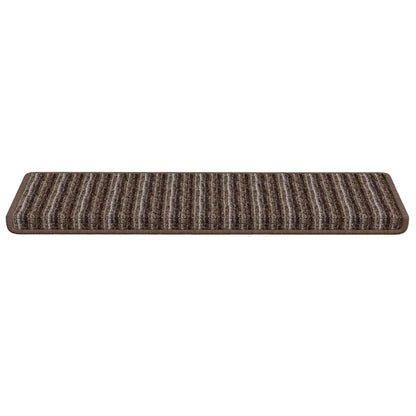 Zelfklevende Trapmatten Gestreept 15 pcs Bruin 65 x 21 x 4 cm