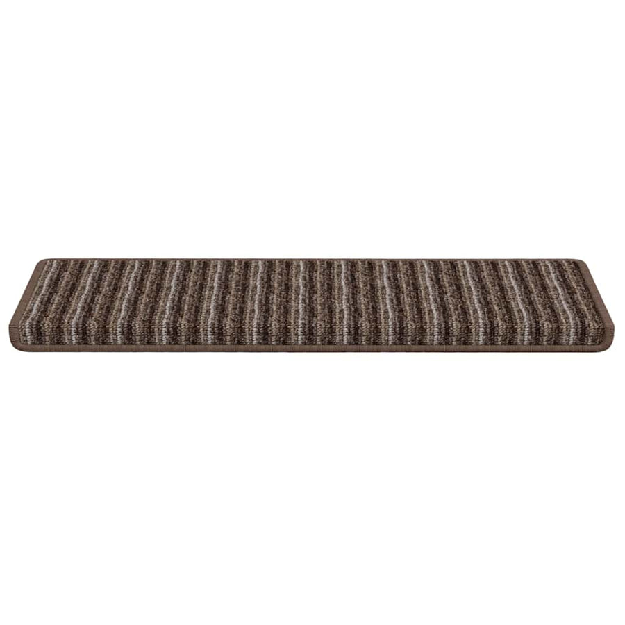 Zelfklevende Trapmatten Gestreept 15 pcs Bruin 65 x 21 x 4 cm