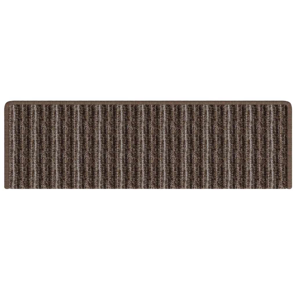 Zelfklevende Trapmatten Gestreept 15 pcs Bruin 65 x 21 x 4 cm