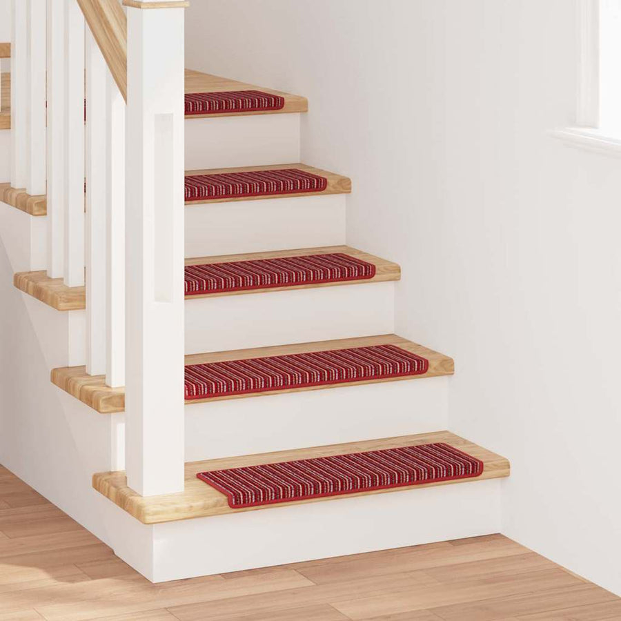 Zelfklevende Trapmatten Gestreept 15 pcs Rood 65 x 21 x 4 cm