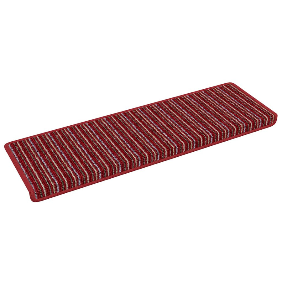 Zelfklevende Trapmatten Gestreept 15 pcs Rood 65 x 21 x 4 cm
