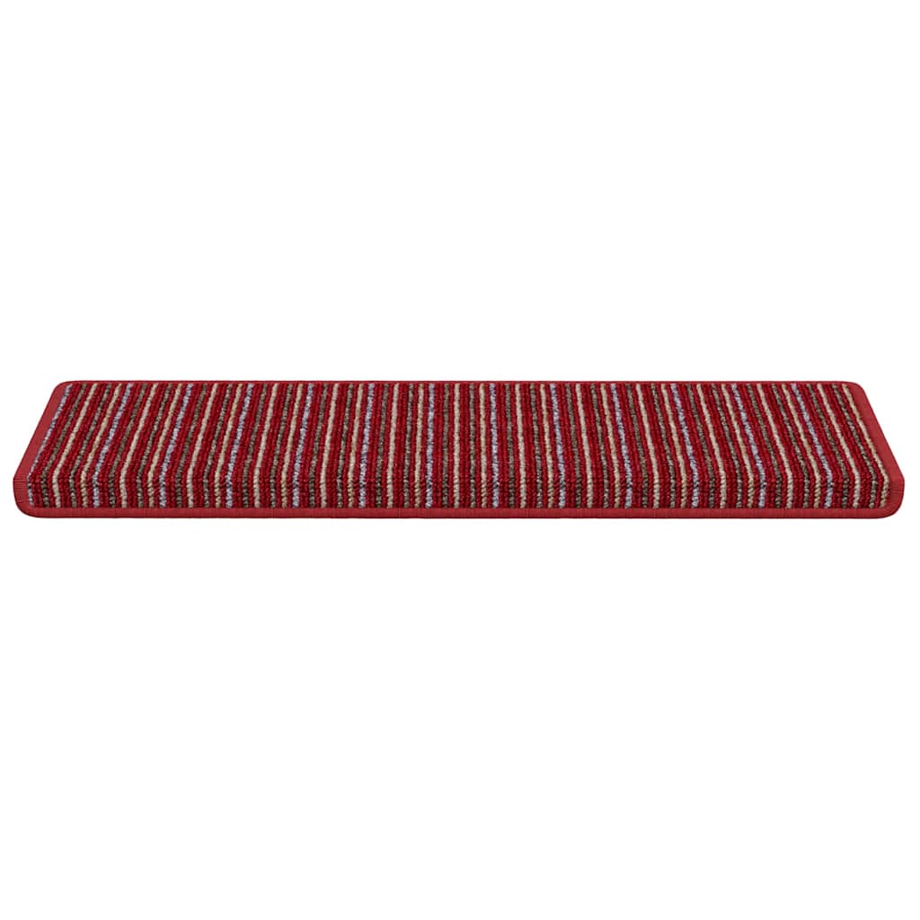 Zelfklevende Trapmatten Gestreept 15 pcs Rood 65 x 21 x 4 cm