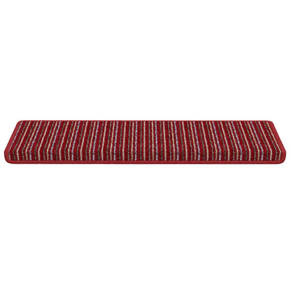 Zelfklevende Trapmatten Gestreept 15 pcs Rood 65 x 21 x 4 cm